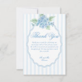 Elegantes Viktorianisches Blue Hydrangea Foto Hoch Dankeskarte (Vorderseite)