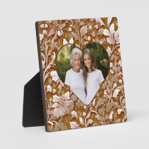 Elegantes viktorianisches braun-weißes florales Fo Fotoplatte