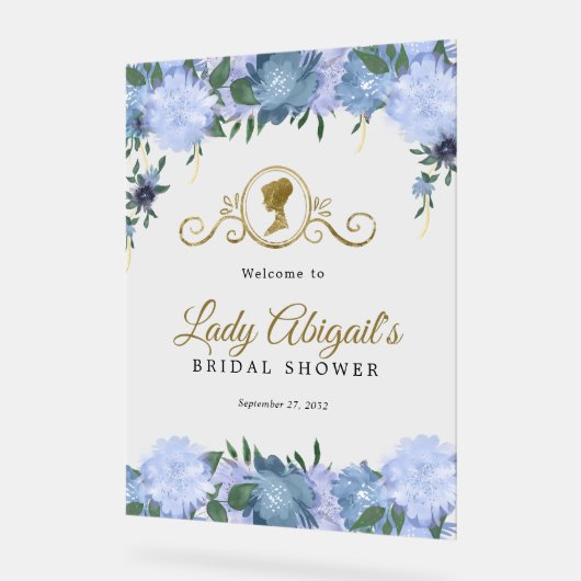 Elegantes Viktorianisches Brautparty aus Blumen Acrylschild (Winkel)