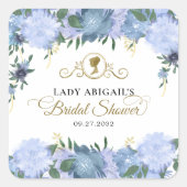 Elegantes Viktorianisches Brautparty aus Blumen Quadratischer Aufkleber (Vorderseite)