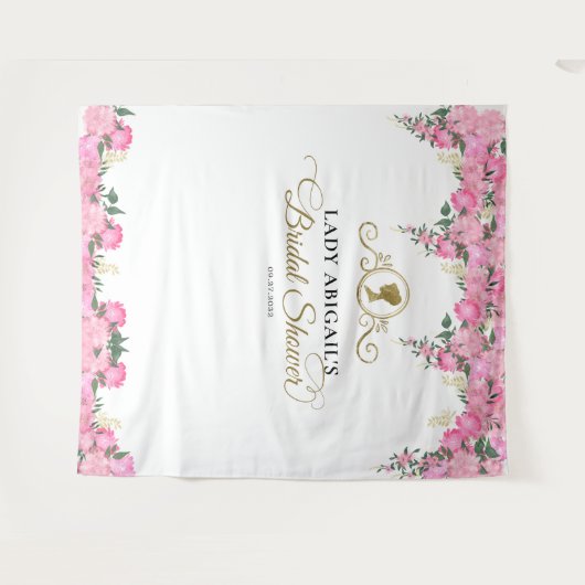 Elegantes Viktorianisches Brautparty in Rosa Wandteppich (Vorderseite (Horizontal))