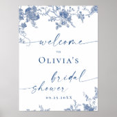 Elegantes Viktorianisches Floral WELCOME Brautpart Poster (Vorne)