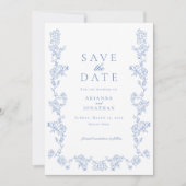 Elegantes Viktorianisches Foto Hochzeit Save The Date (Vorderseite)