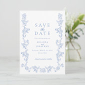 Elegantes Viktorianisches Foto Hochzeit Save The Date (Stehend Vorderseite)