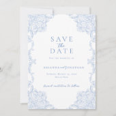 Elegantes Viktorianisches Foto Hochzeit speichern Save The Date (Vorderseite)