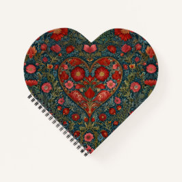 Elegantes Viktorianisches Herzdesign im Valentinst Notizblock