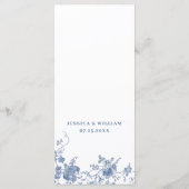Elegantes Viktorianisches Hochzeitsfest in Blauer Menükarte (Rückseite)