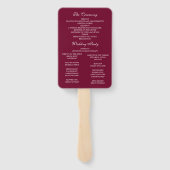 Elegantes Viktorianisches Hochzeitshandfanprogramm Fächer (Rückseite)