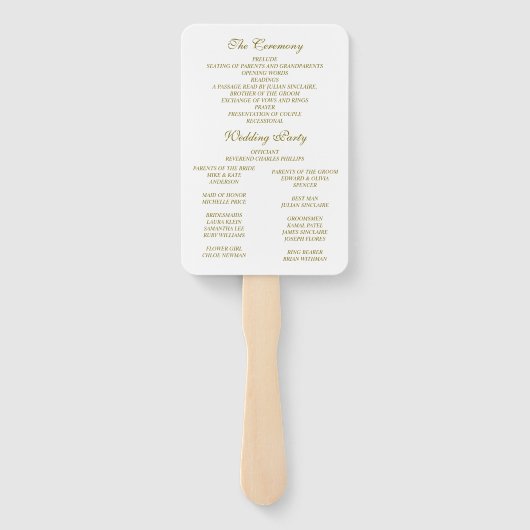 Elegantes Viktorianisches Hochzeitshandfanprogramm Fächer (Rückseite)