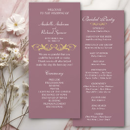 Elegantes Viktorianisches Hochzeitsprogramm