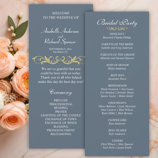 Elegantes Viktorianisches Hochzeitsprogramm
