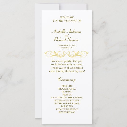 Elegantes Viktorianisches Hochzeitsprogramm (Vorderseite)