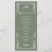 Elegantes viktorianisches Hochzeitsprogramm in Sal Programm (Rückseite)