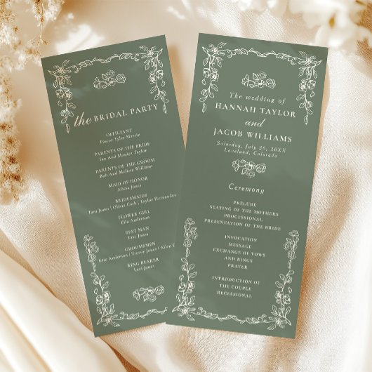 Elegantes viktorianisches Hochzeitsprogramm in Sal Programm