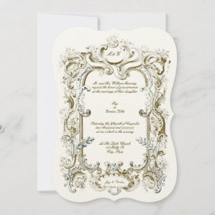 Elegantes viktorianisches Kartuschenmotiv 1845 Einladung