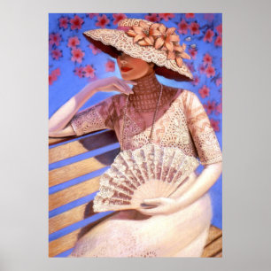 Elegantes Viktorianisches Lady Deco Kunst, Dichtun Poster