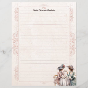 Elegantes Viktorianisches Ladys Monogram Lined Sta