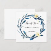 Elegantes viktorianisches marineblaues Lilien-Blum Einladung (Vorne/Hinten)