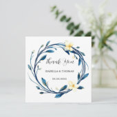 Elegantes viktorianisches marineblaues Lilien-Blum Einladung (Stehend Vorderseite)