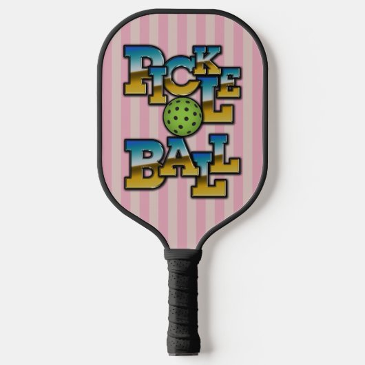 Elegantes Viktorianisches Pickleball-Textdesign Pickleball Schläger (Vorderseite)