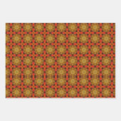 Elegantes Viktorianisches Quilt Red, Blue, Gold Se Geschenkpapier Set (Vorderseite)