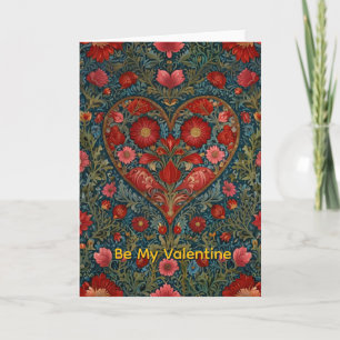 Elegantes viktorianisches Valentinstag-Herzdesign Karte