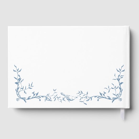 Elegantes Viktorianisches Verziertes blaues Brautp Gästebuch (Rückseite)