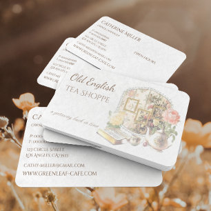 Elegantes viktorianisches Vintage-Antiquitäten-Tea Visitenkarte