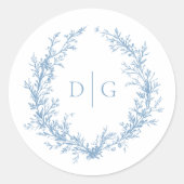 Elegantes Viktorianisches Wappen Hochzeit Runder Aufkleber (Vorderseite)