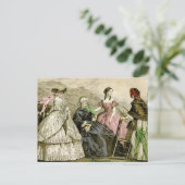 Elegantes Viktorianisches Zeitalter Ladys Fashion Postkarte (Stehend Vorderseite)