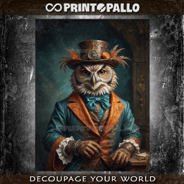 Elegantes viktorianisches Zeitalter Owl in Orange  Seidenpapier