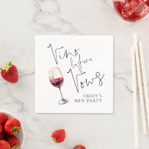 Elegantes Vino Before Vows Junggesellinnenabschied Serviette