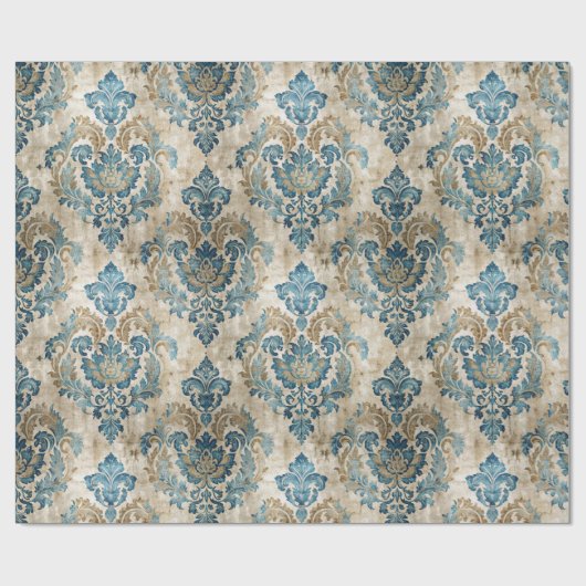 Elegantes Vintag Blue Geschenkpapier (Flach)