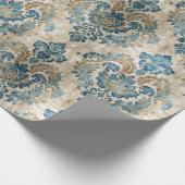 Elegantes Vintag Blue Geschenkpapier (Ecke)