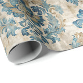 Elegantes Vintag Blue Geschenkpapier (Rolleneckpunkt)