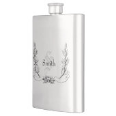 Elegantes, Vintag eingraviertes Monogramm Flachmann (Links)