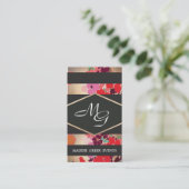 Elegantes Vintag Floral Monogramm Visitenkarte (Stehend Vorderseite)