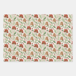 Elegantes Vintag Garden Blume und Schmetterlinge S Geschenkpapier Set