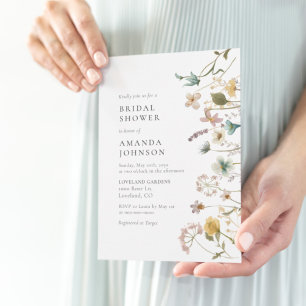 Elegantes, Vintag gepresstes Brautparty Einladung