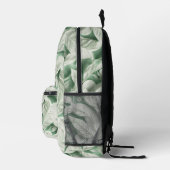 Elegantes, Vintag-grünes botanisches Blattmuster Bedruckter Rucksack (Rechts)