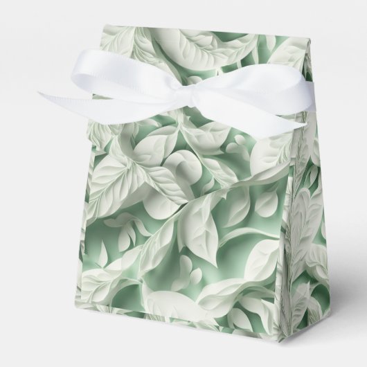 Elegantes, Vintag-grünes botanisches Blattmuster Geschenkschachtel (Vorderseite)