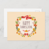 Elegantes Vintag Happy Thanksgiving | Postkarte (Vorne/Hinten)