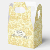 Elegantes Vintag-hellgelbes de jouy-Monogramm Geschenkschachtel (Geöffnet)