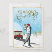 Elegantes, Vintag Inspiriert Golf Foto Weihnachten (Vorderseite)