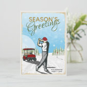 Elegantes, Vintag Inspiriert Golf Foto Weihnachten (Stehend Vorderseite)