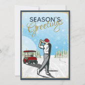 Elegantes, Vintag Inspiriert Golf Foto Weihnachten (Vorderseite)