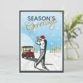 Elegantes, Vintag Inspiriert Golf Foto Weihnachten (Stehend Vorderseite)