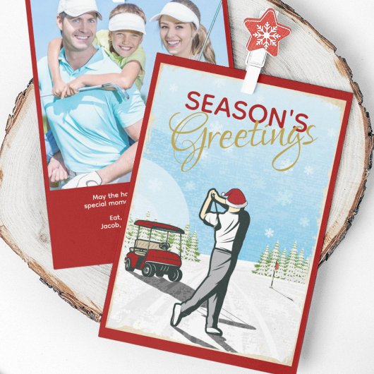 Elegantes, Vintag Inspiriert Golf Foto Weihnachten