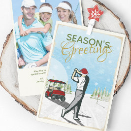 Elegantes, Vintag Inspiriert Golf Foto Weihnachten