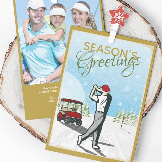 Elegantes, Vintag Inspiriert Golf Foto Weihnachten